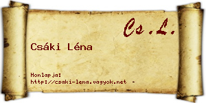 Csáki Léna névjegykártya